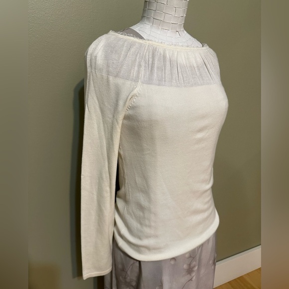 Danier knit long sleeve with mesh & ruffles - Picture 5 of 8